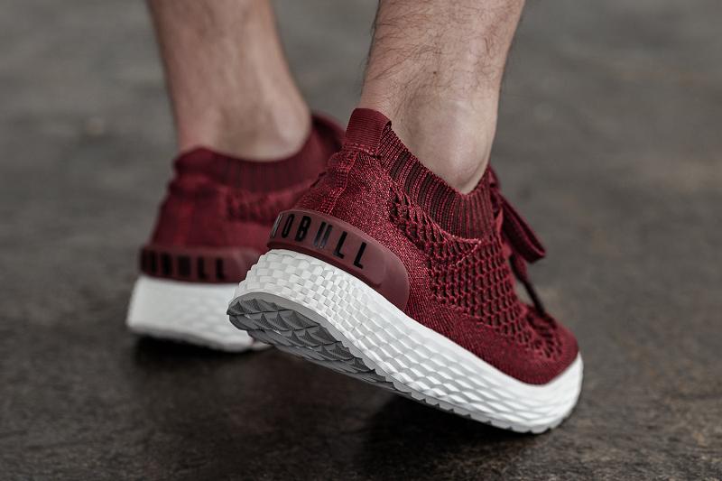 Men's Nobull Crimson Knit Running Shoes Burgundy | SG S1988G